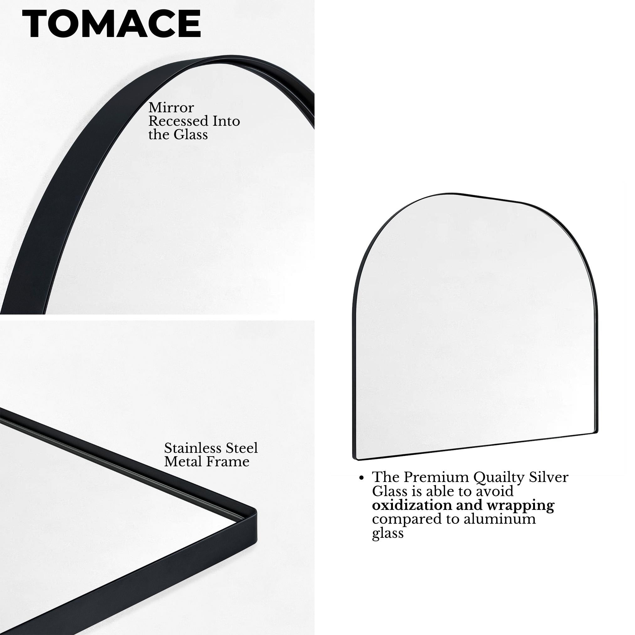Specchio ad arco grande Dezerae TEHOME per camino, 40'' L x 32'' A