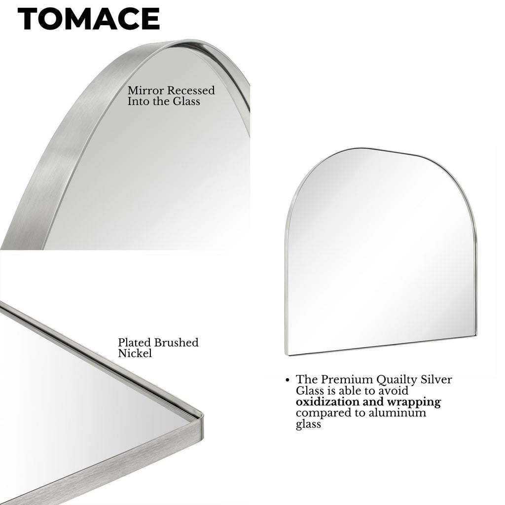 Specchio ad arco grande Dezerae TEHOME per camino, 40'' L x 32'' A