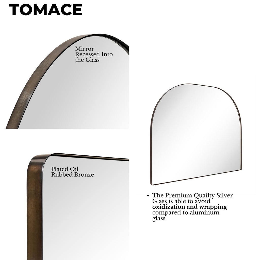 Specchio ad arco grande Dezerae TEHOME per camino, 40'' L x 32'' A