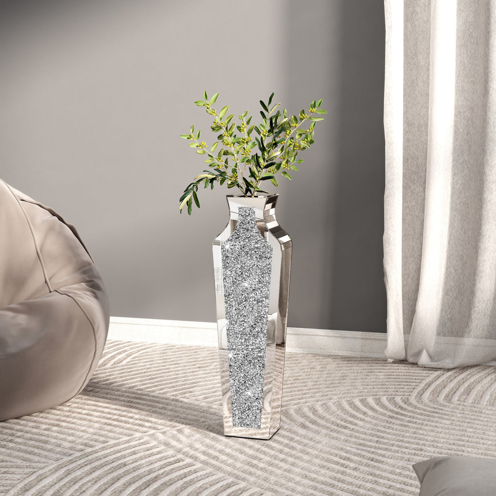 Vaso da terra alto con diamanti frantumati