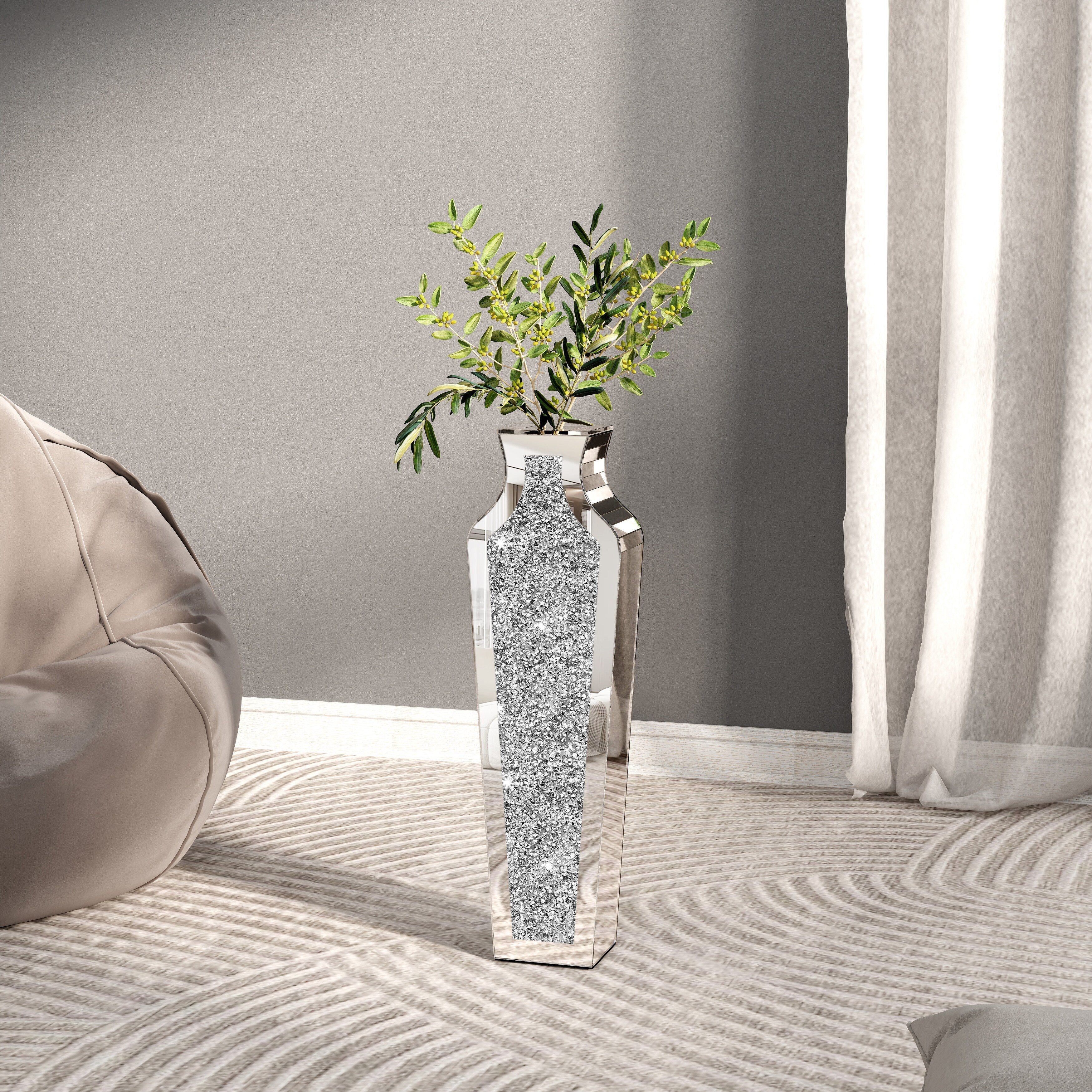 Vaso da terra alto con diamanti frantumati