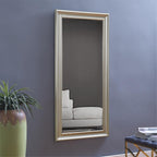 Specchio alto, specchio a figura intera, specchio di grandi dimensioni, cornice liscia in finto legno, specchio rettangolare da parete