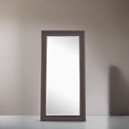 Specchio alto, specchio a figura intera, specchio di grandi dimensioni, cornice liscia in finto legno, specchio rettangolare da parete