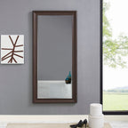 Specchio alto, specchio a figura intera, specchio di grandi dimensioni, cornice liscia in finto legno, specchio rettangolare da parete