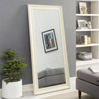 Specchio alto, specchio a figura intera, specchio di grandi dimensioni, cornice liscia in finto legno, specchio rettangolare da parete