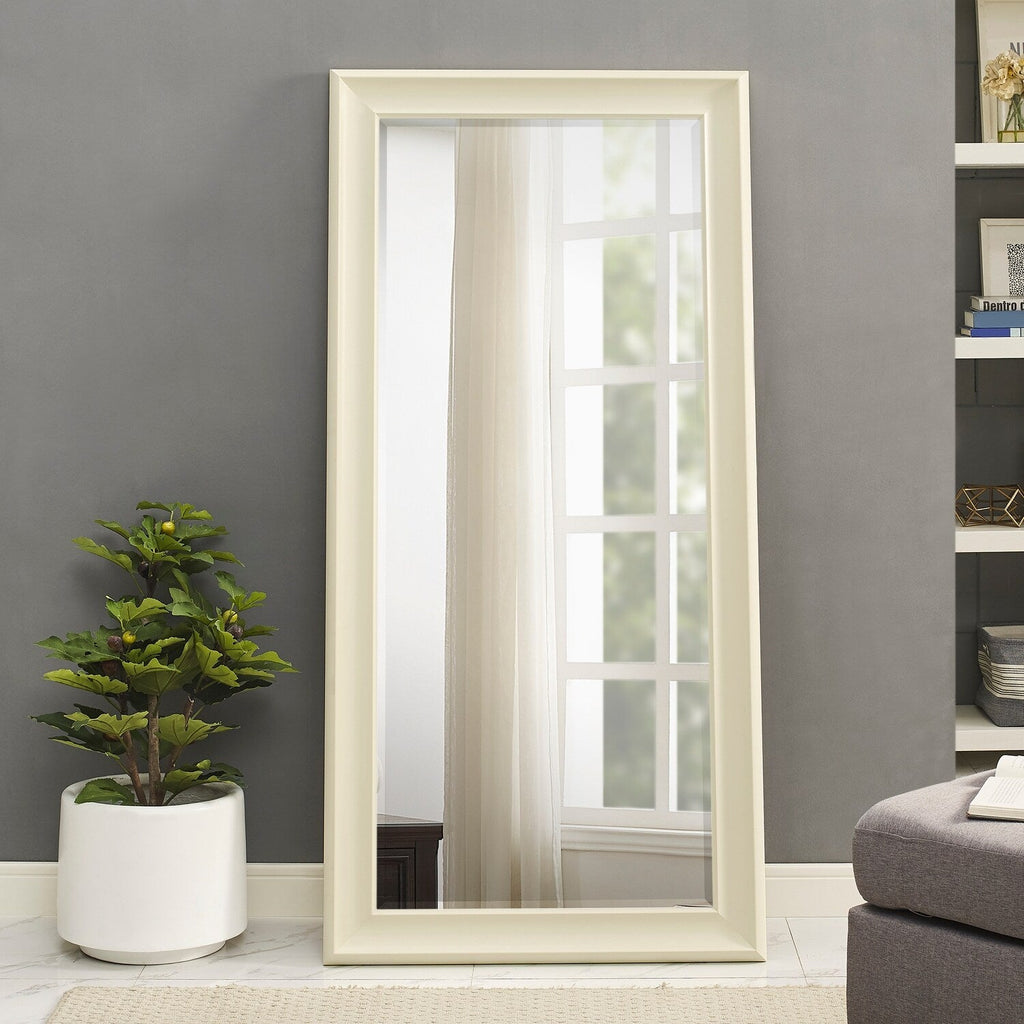 Specchio alto, specchio a figura intera, specchio di grandi dimensioni, cornice liscia in finto legno, specchio rettangolare da parete