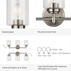 Lampada da bagno Kichler Lighting Winslow a 3 luci in nichel spazzolato