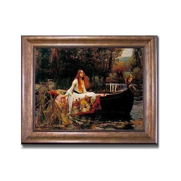 La Dama di Shalott di John Waterhouse, tela con cornice in bronzo e oro (dimensioni 22 x 28 pollici)