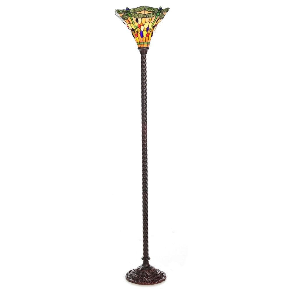 Lampada a forma di libellula in stile Tiffany