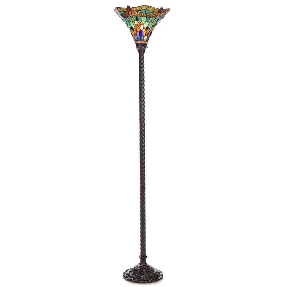 Lampada a forma di libellula in stile Tiffany