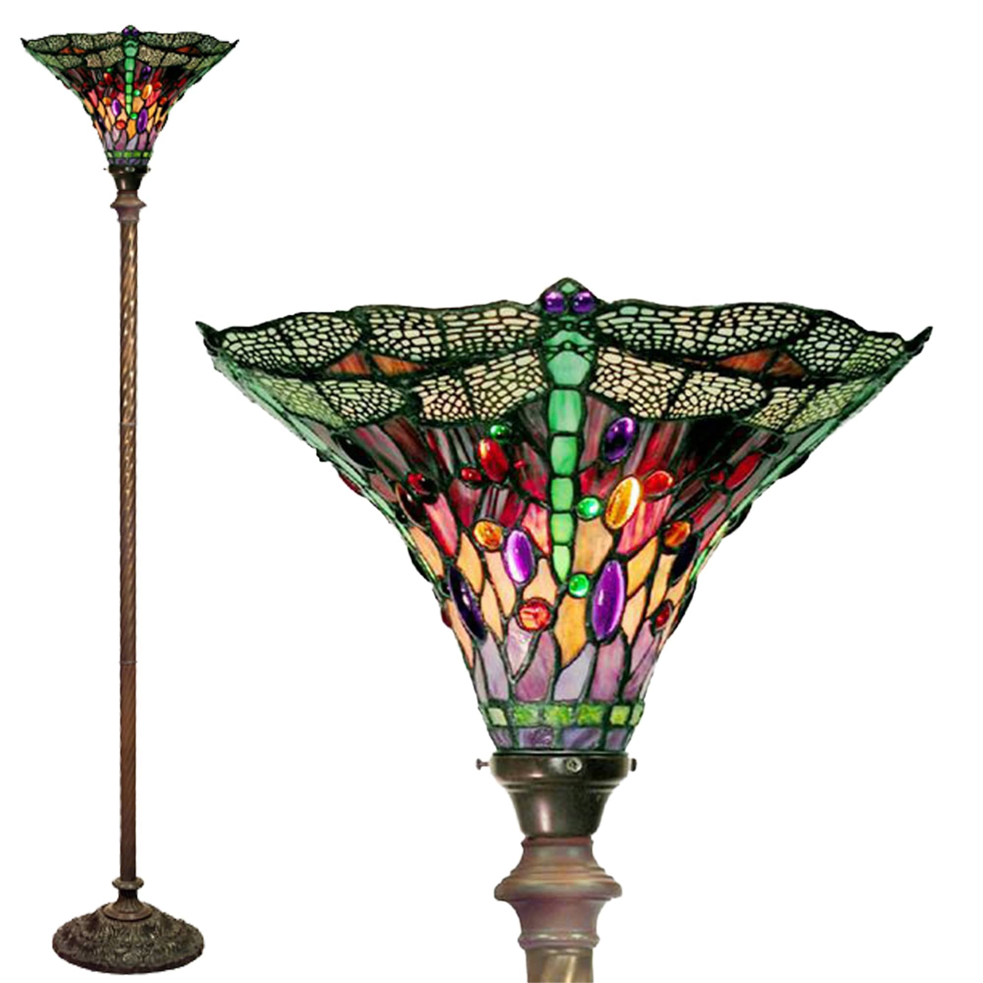 Lampada a forma di libellula in stile Tiffany