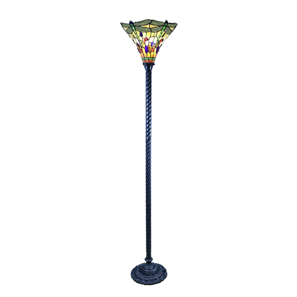 Lampada a forma di libellula in stile Tiffany