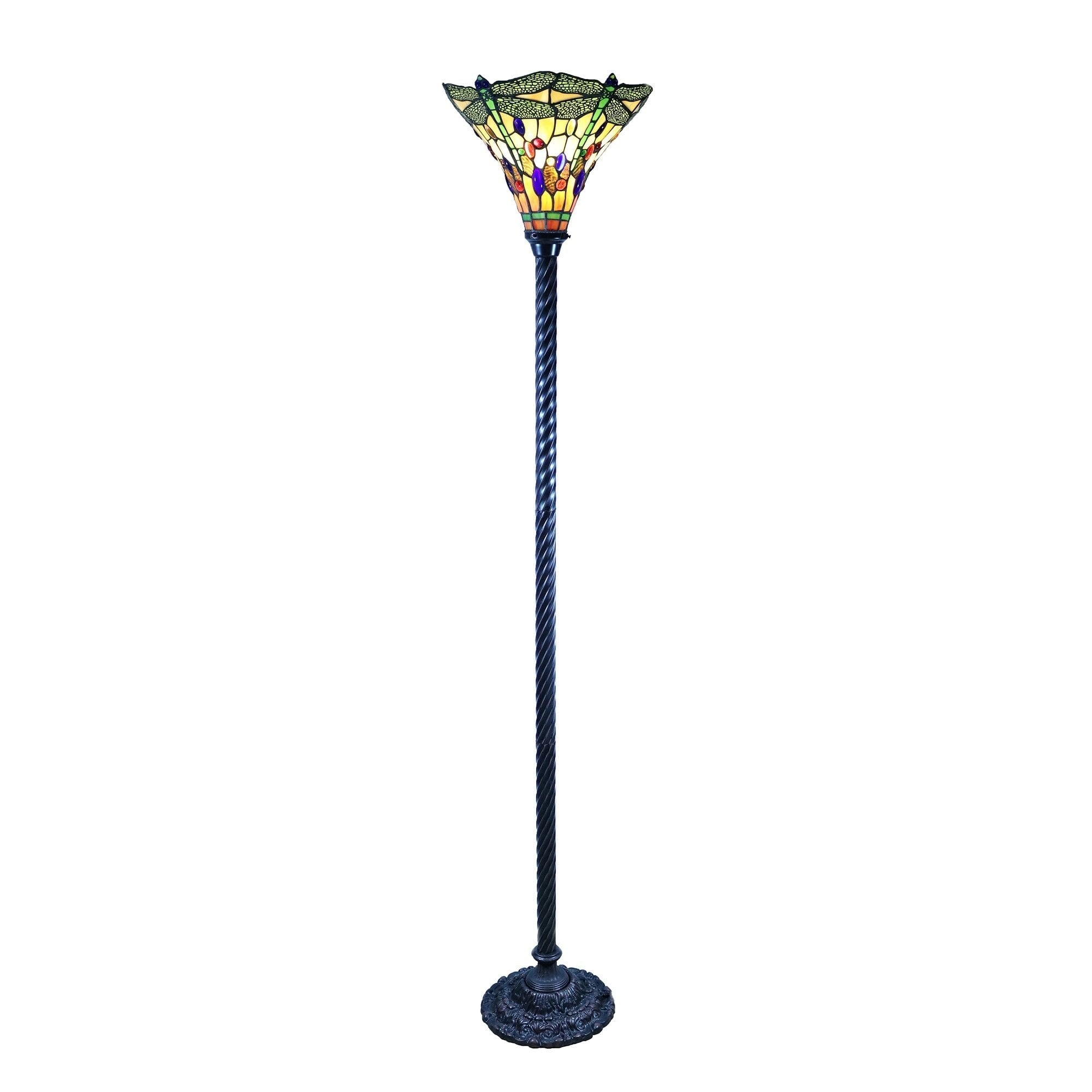 Lampada a forma di libellula in stile Tiffany
