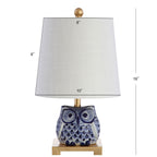 Lampada da tavolo in ceramica Tiki 16, blu/bianca (set da 2) di JONATHAN Y