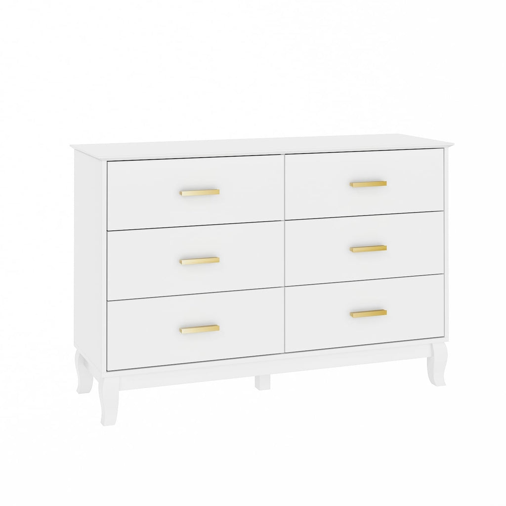Cassettiera Timechee a 6 cassetti, 47,2'' di larghezza, gambe in legno massello, laccata
