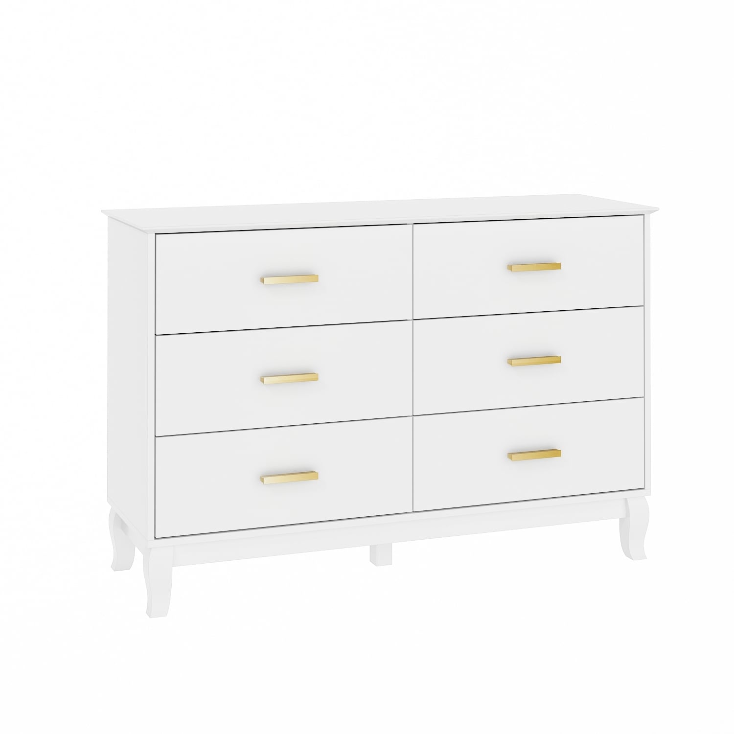 Cassettiera Timechee a 6 cassetti, 47,2'' di larghezza, gambe in legno massello, laccata