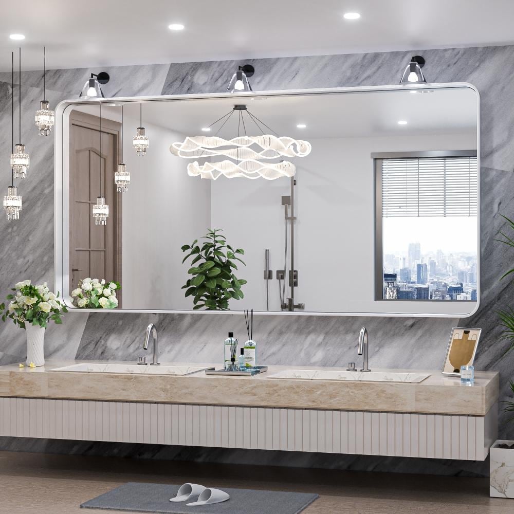 Specchio da parete per bagno moderno con struttura in metallo TokeShimi