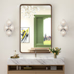 Specchio da parete per bagno moderno con struttura in metallo TokeShimi