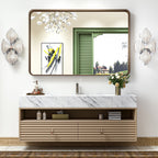 Specchio da parete per bagno moderno con struttura in metallo TokeShimi