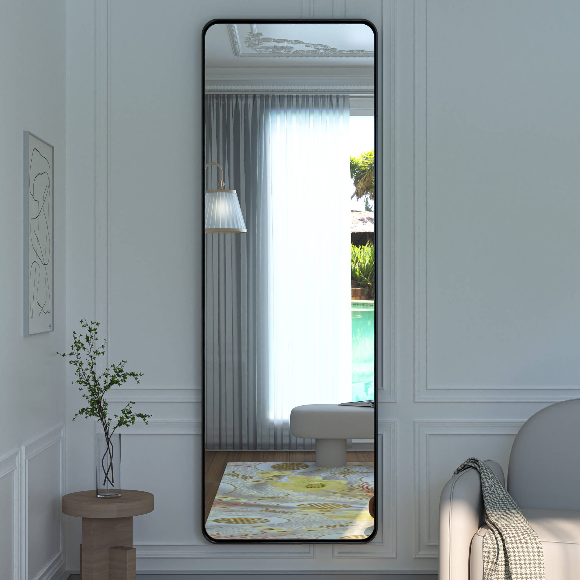 Specchio da parete per bagno moderno con struttura in metallo TokeShimi