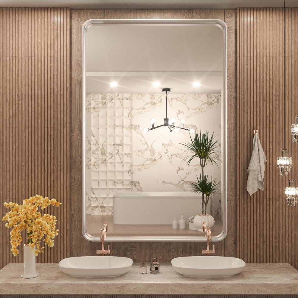 Specchio da parete per bagno moderno con struttura in metallo TokeShimi