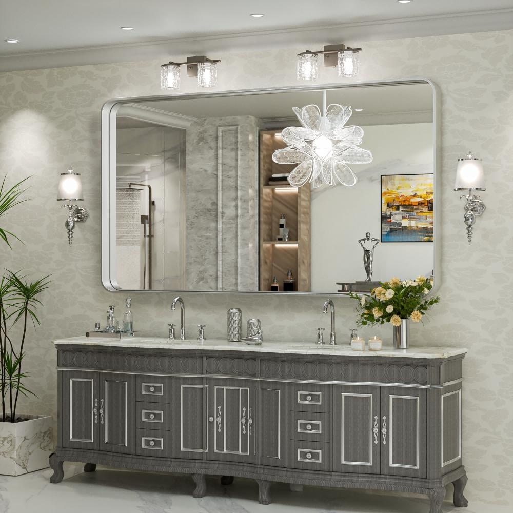 Specchio da parete per bagno moderno con struttura in metallo TokeShimi