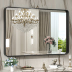 Specchio da parete per bagno moderno con struttura in metallo TokeShimi