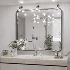 Specchio da parete per bagno moderno con struttura in metallo TokeShimi