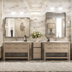 Specchio da parete per bagno moderno con struttura in metallo TokeShimi