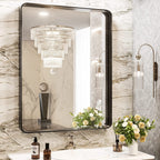 Specchio da parete per bagno moderno con struttura in metallo TokeShimi