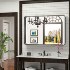 Specchio da parete per bagno moderno con struttura in metallo TokeShimi