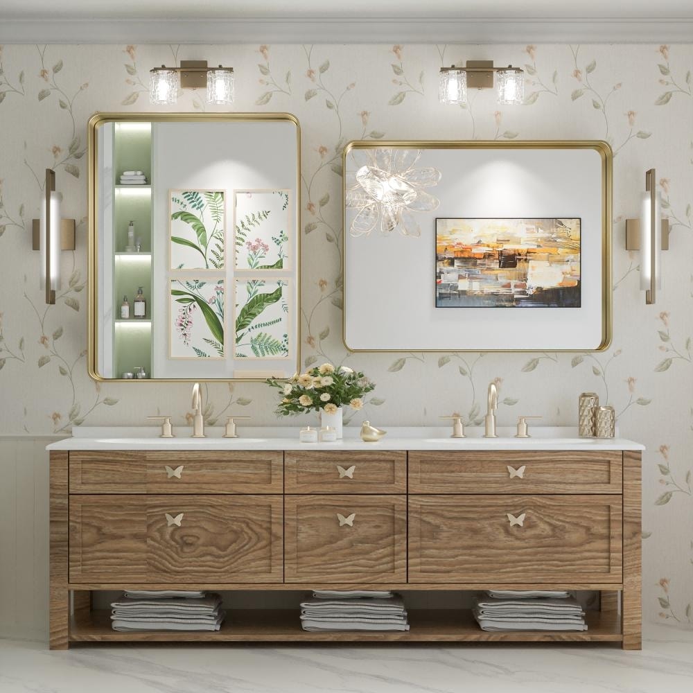 Specchio da parete per bagno moderno con struttura in metallo TokeShimi