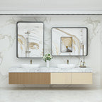 Specchio da parete per bagno moderno con struttura in metallo TokeShimi