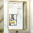 Specchio da parete per bagno moderno con struttura in metallo TokeShimi