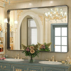 Specchio da parete per bagno moderno con struttura in metallo TokeShimi