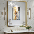 Specchio da parete per bagno moderno con struttura in metallo TokeShimi