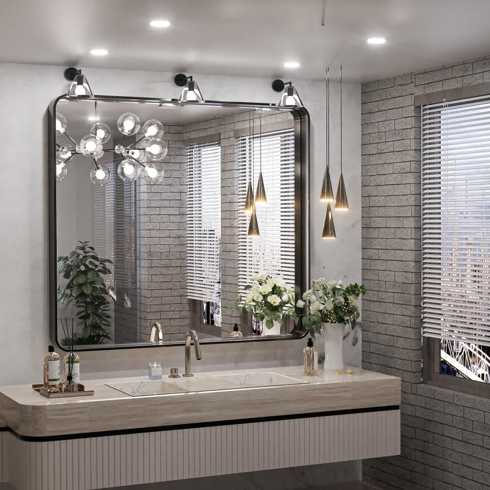 Specchio da parete per bagno moderno con struttura in metallo TokeShimi