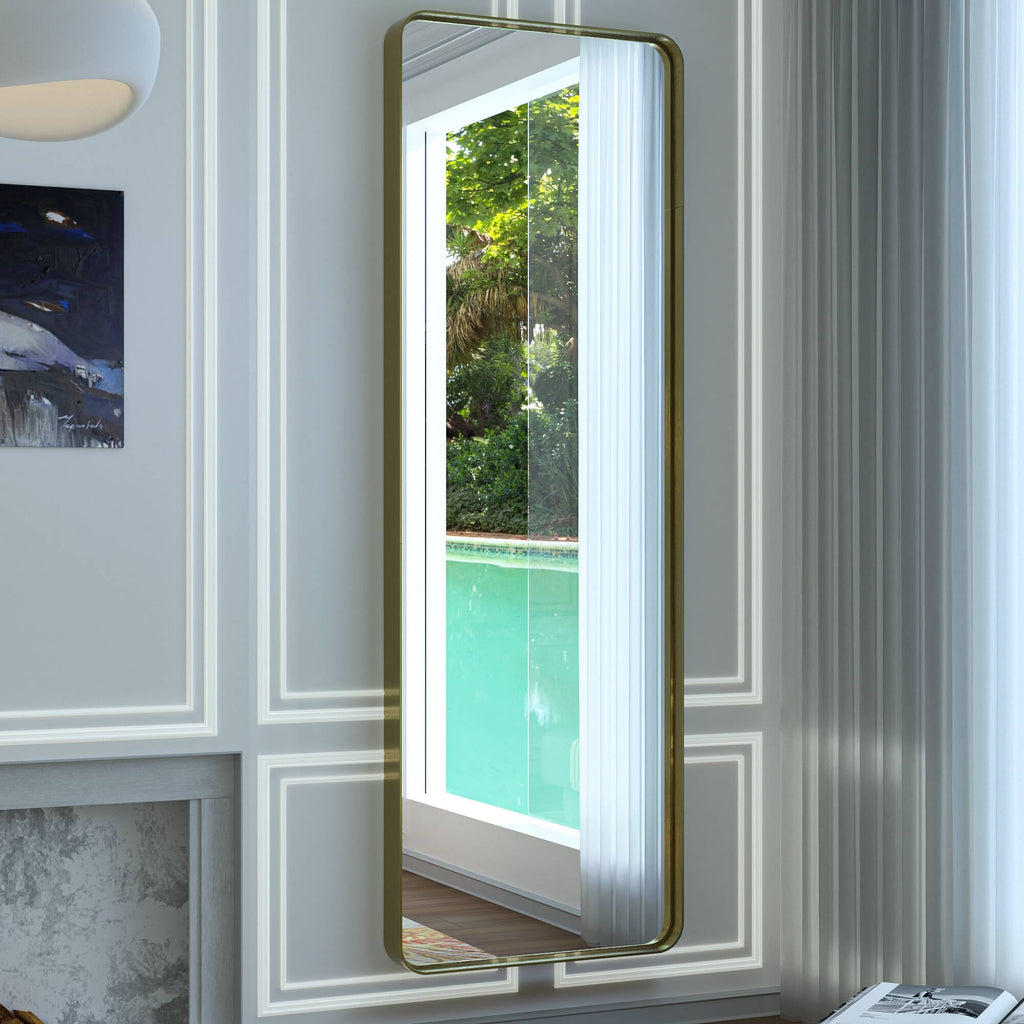 Specchio da parete per bagno moderno con struttura in metallo TokeShimi