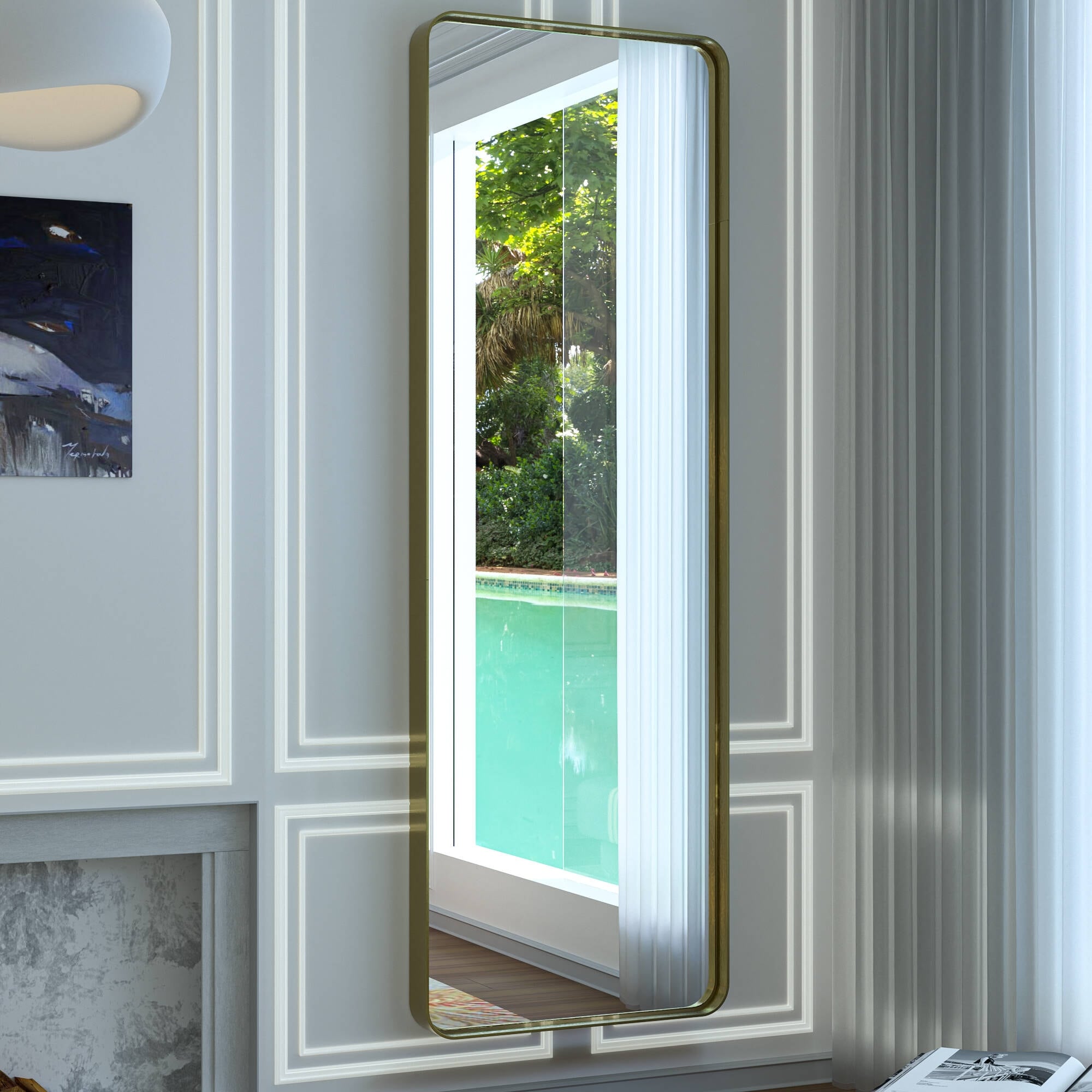 Specchio da parete per bagno moderno con struttura in metallo TokeShimi