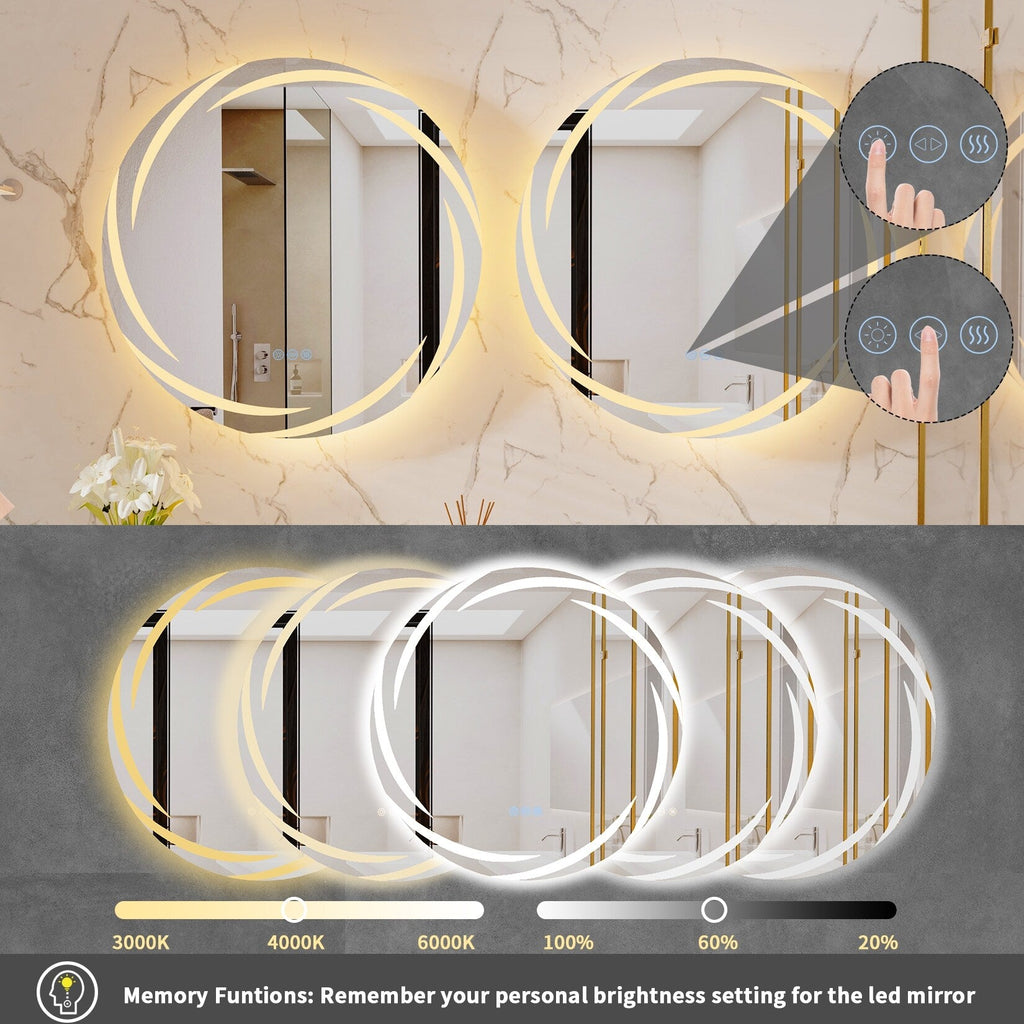Specchio da bagno unico, grande, retroilluminato a LED, senza sfarfallio