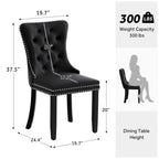 Sedia da pranzo imbottita in velluto trapuntato con gambe in legno massello, set da 6