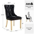 Sedia da pranzo imbottita in velluto trapuntato con gambe in legno massello, set da 6