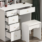 Set da toeletta con specchio e lampada, tavolo da trucco per la casa con sgabello