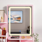 Set da toeletta con specchio e lampada, tavolo da trucco per la casa con sgabello