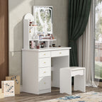 Set da toeletta con specchio e lampada, tavolo da trucco per la casa con sgabello