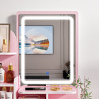 Set da toeletta con specchio e lampada, tavolo da trucco per la casa con sgabello