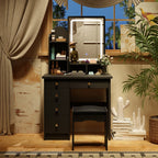 Set da toeletta con specchio e lampada, tavolo da trucco per la casa con sgabello