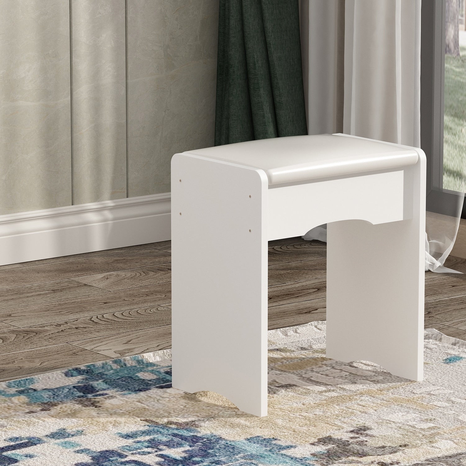 Set da toeletta con specchio e lampada, tavolo da trucco per la casa con sgabello