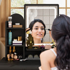 Set da toeletta con specchio e lampada, tavolo da trucco per la casa con sgabello