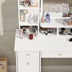 Set da toeletta con specchio e lampada, tavolo da trucco per la casa con sgabello
